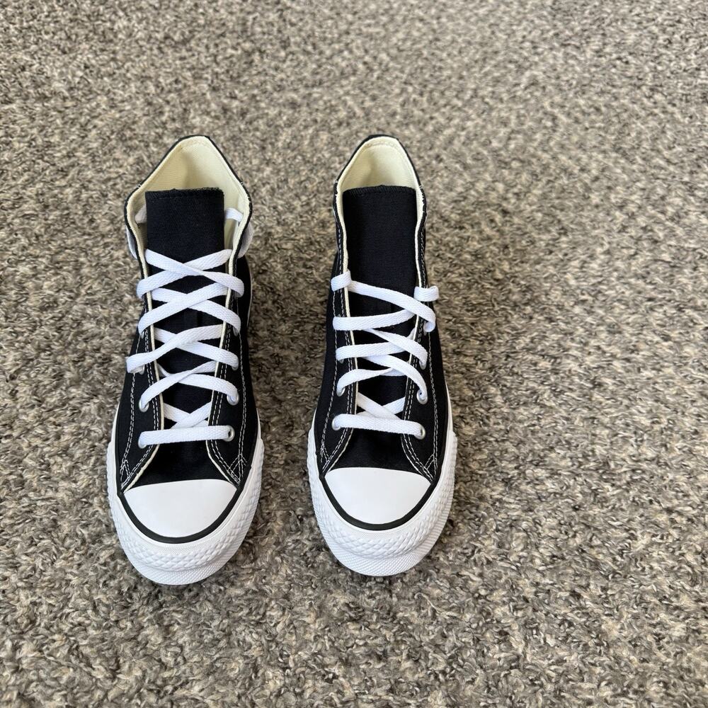Converse Trainers Size US 6 EVA Lift Black White Platform Casual Shoes GS New - Picture 7 of 7